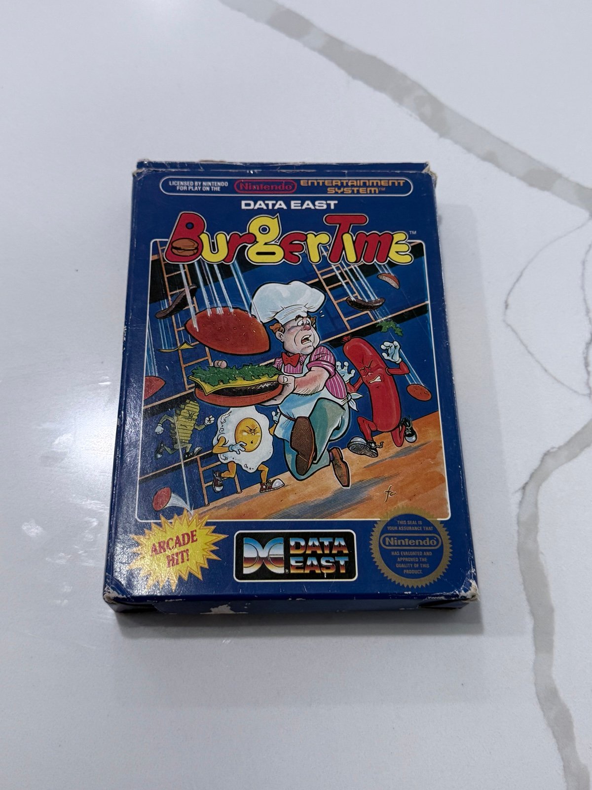 BurgerTime Nintendo NES CIB Complete w/ Cartridge, Box, & Manual 5 Screw Hangtab