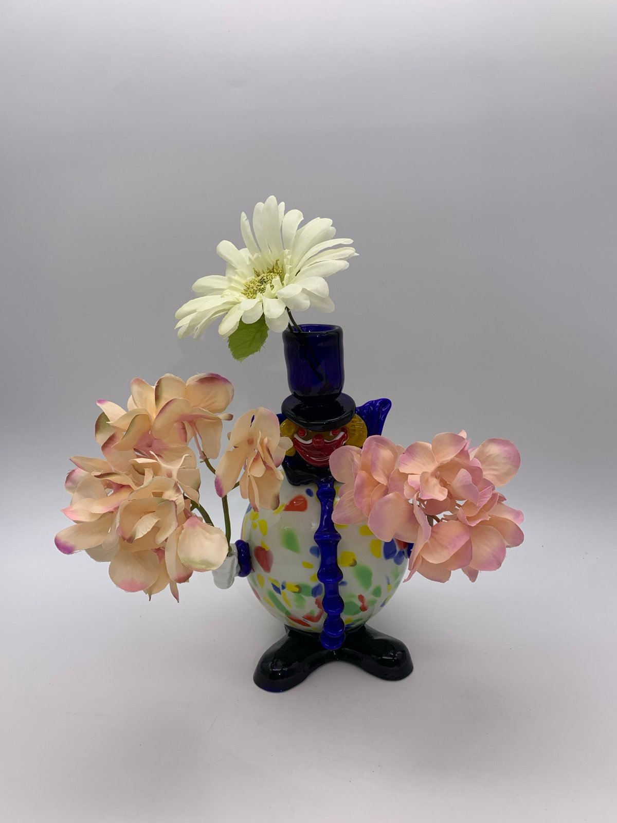 Murano Italy Hand Blown Art RARE Unique Vintage Glass Clown 9.5” Tall Sculpture