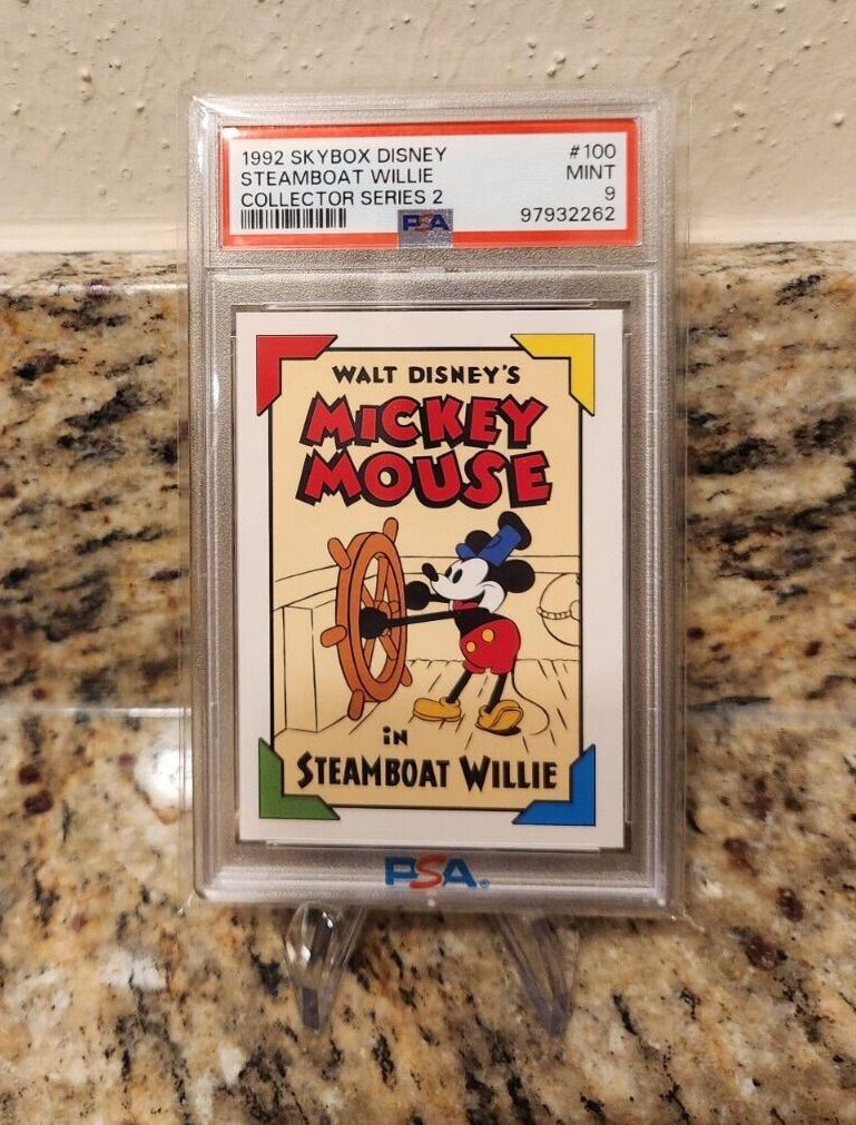 1992 Skybox Disney Collector Series 2 Mickey Mouse Steamboat Willie #100 PSA 9