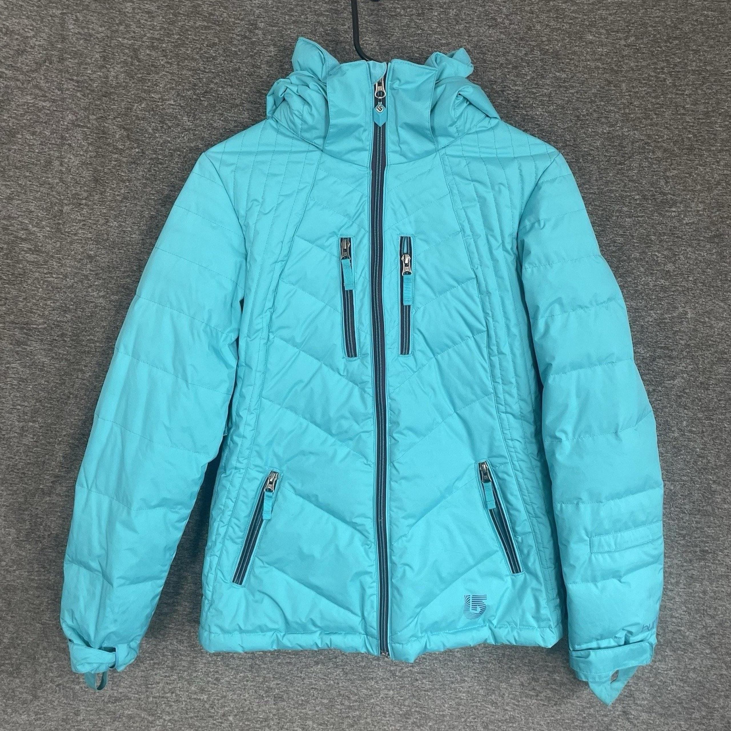 Burton Sage Down Jacket Womens Size Small Teal Blue Dryride Snow Puffer