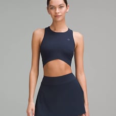 Lululemon Navy Blue V-Waist Cropped Tennis Tank Top Medium Support Size 2
