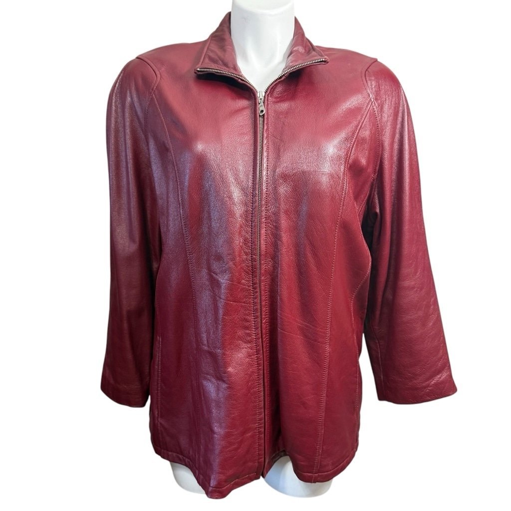 Women's Wilsons Leather Jacket Size 1X Red