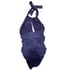 Lenny Niemeyer one piece swimsuit blue ruched halter wireless padded. Size Sp