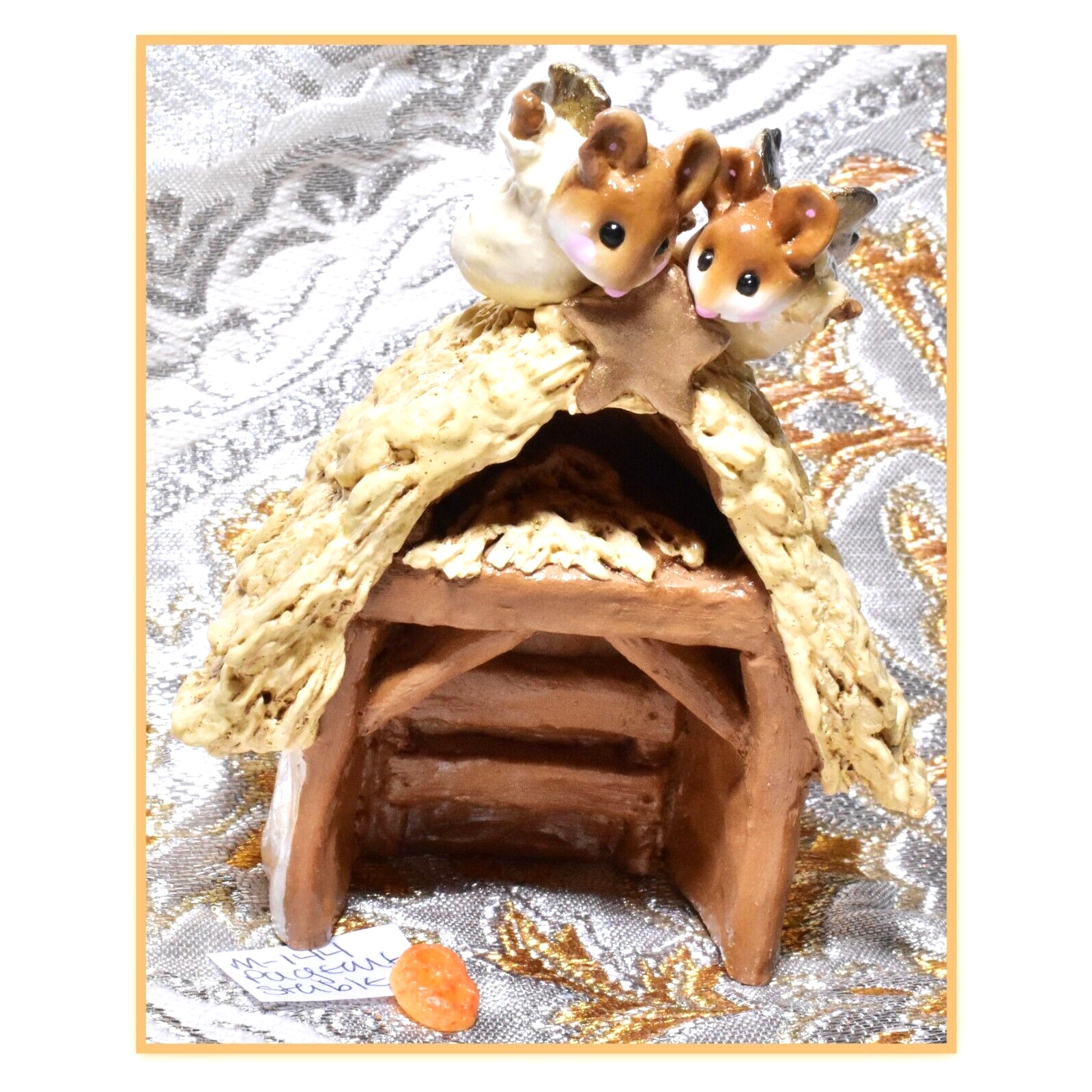 Wee Forest Folk M-144 Pageant Stable Cream Mouse Christmas Angel Nativity WFF
