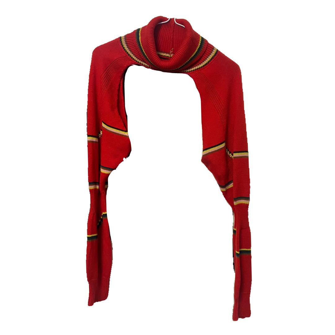 Excellent Condition】soduk zigzag scarf knit / red Other