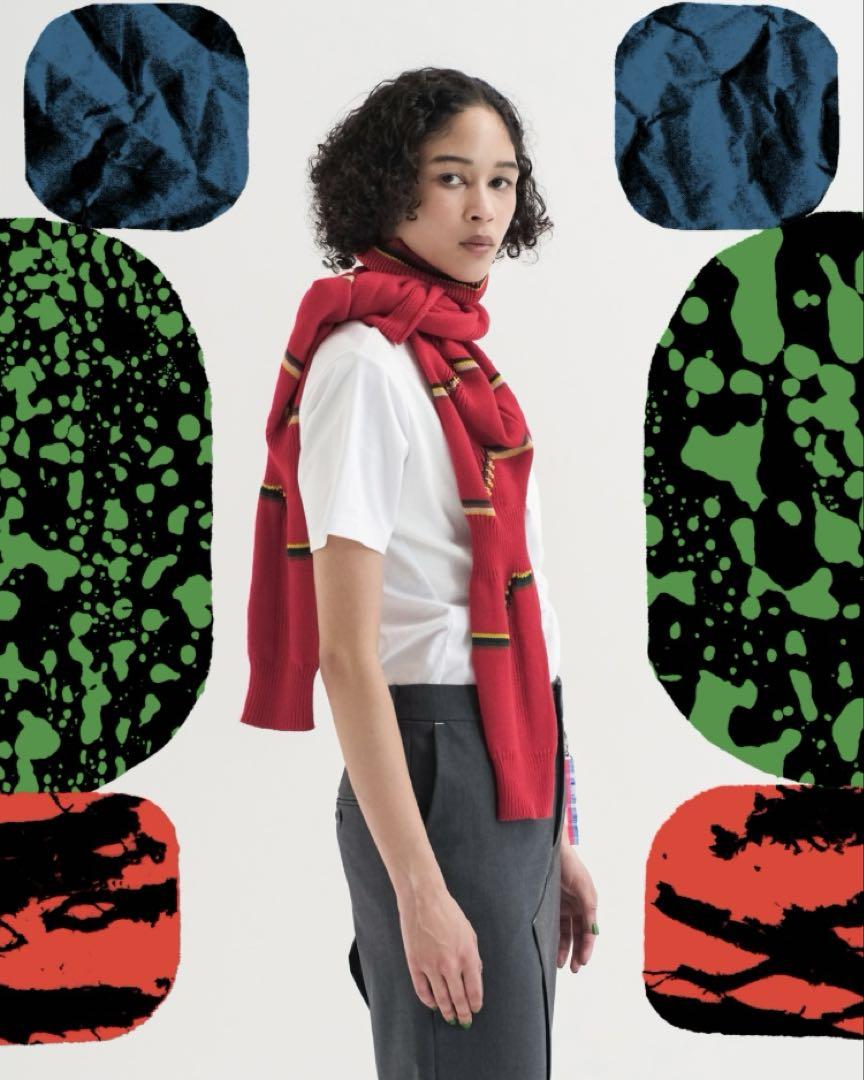 【人気商品！】 Excellent Condition】soduk zigzag scarf knit / red トップス