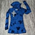 Affliction Women Large Live Fast Graphic Hoodie Blue Black Pullover Virtue Biker