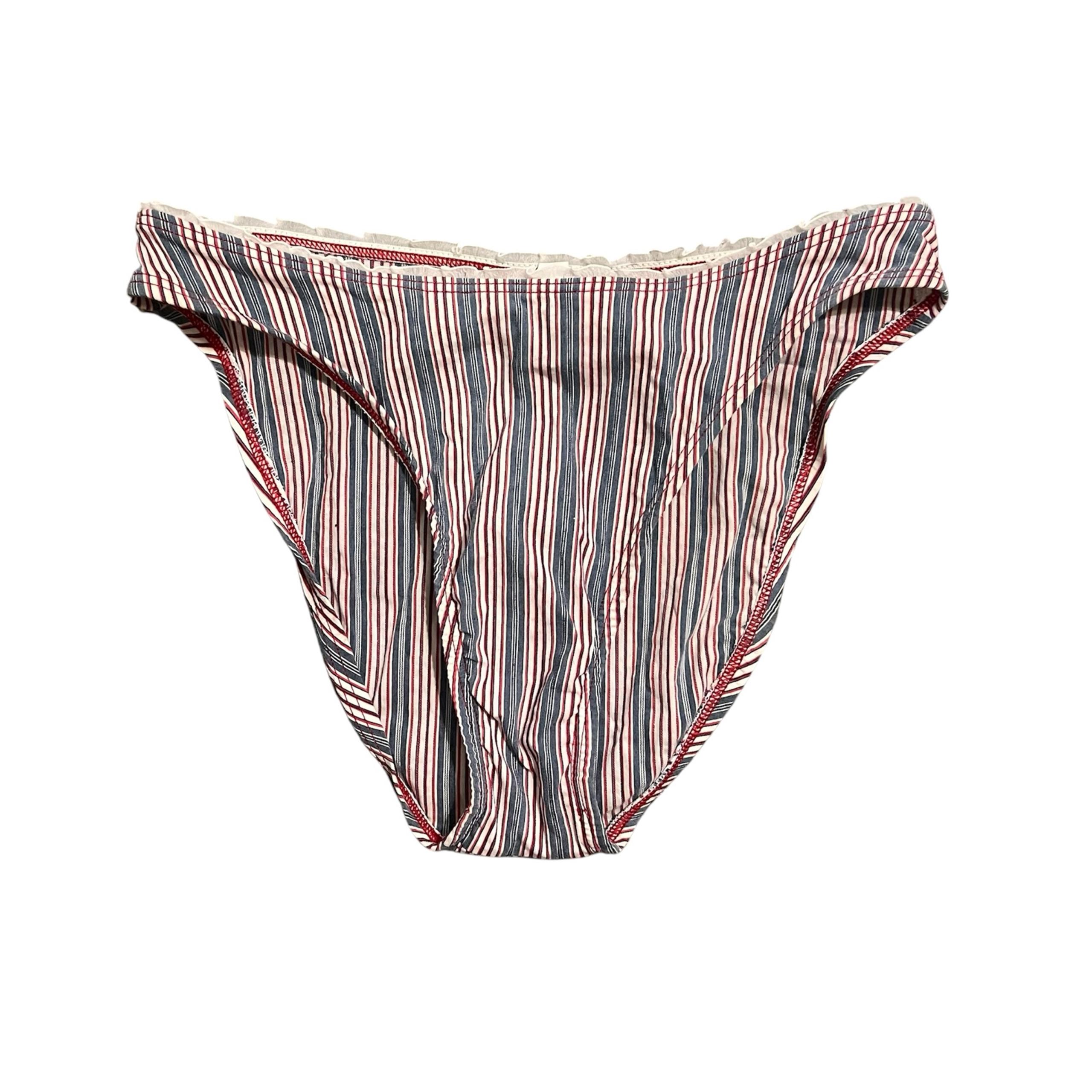Vintage Y2K Nautica Blue Striped Bikini Bottom NWT size small