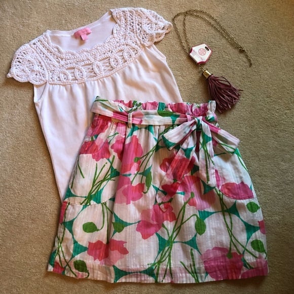Lilly Pulitzer Ladies Floral Skirt Size Small EUC