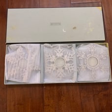 Restoration Hardware Set of 3 Christmas Snowflake Tealight Candle Holders new