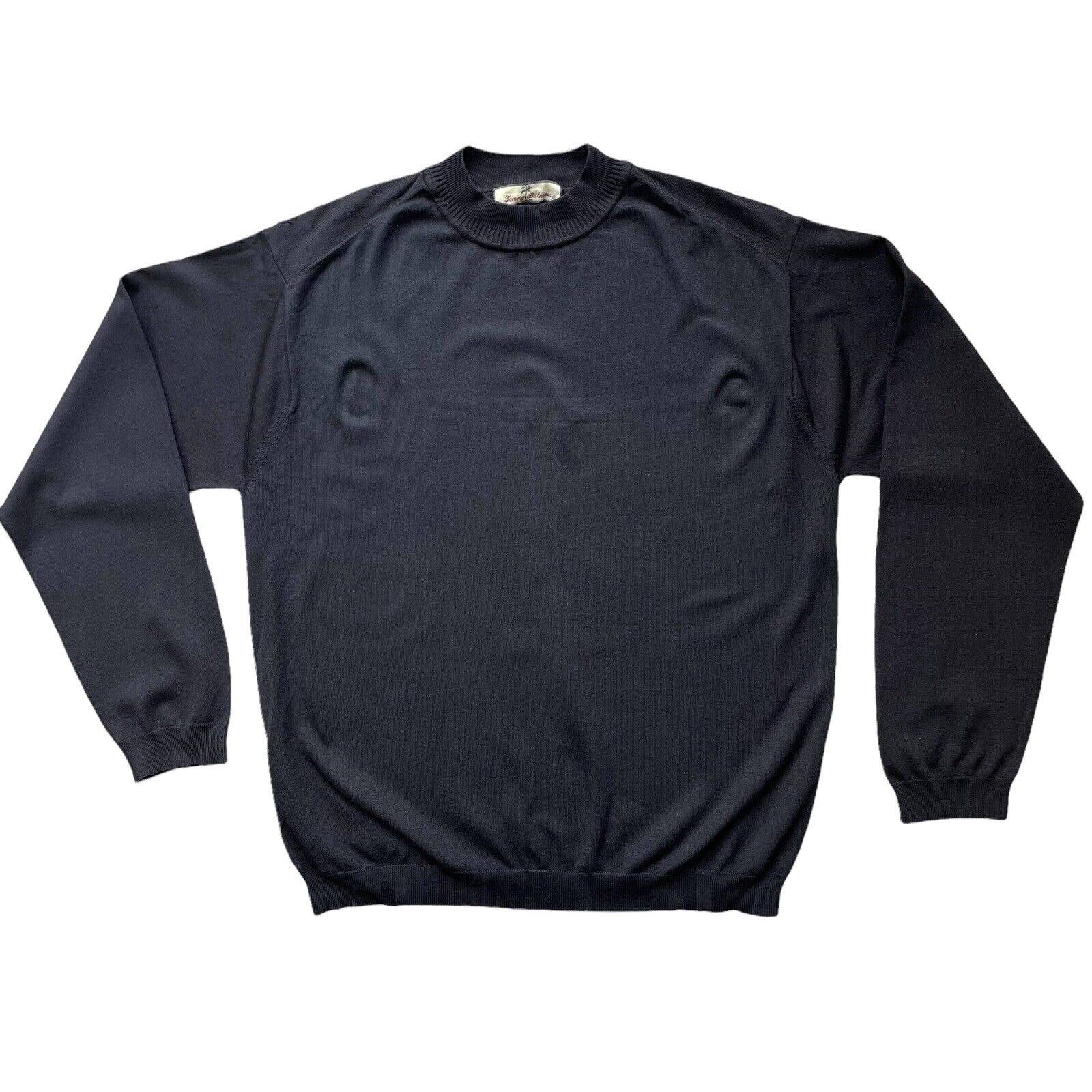 Tommy Bahama Silk Blend Mock Neck Black Sweater Size M