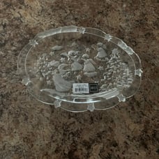 Mikasa Holiday Classics Frosted Angels Christmas Tree 9 Oval Sweet Dish Germany