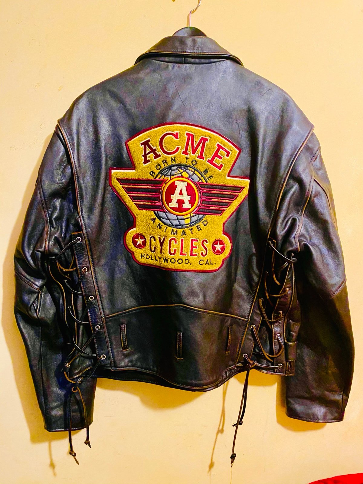 VINTAGE RARE ACME CLOTHING CO. TAZ LEATHER BRANDO MOTORCYCLE JACKET