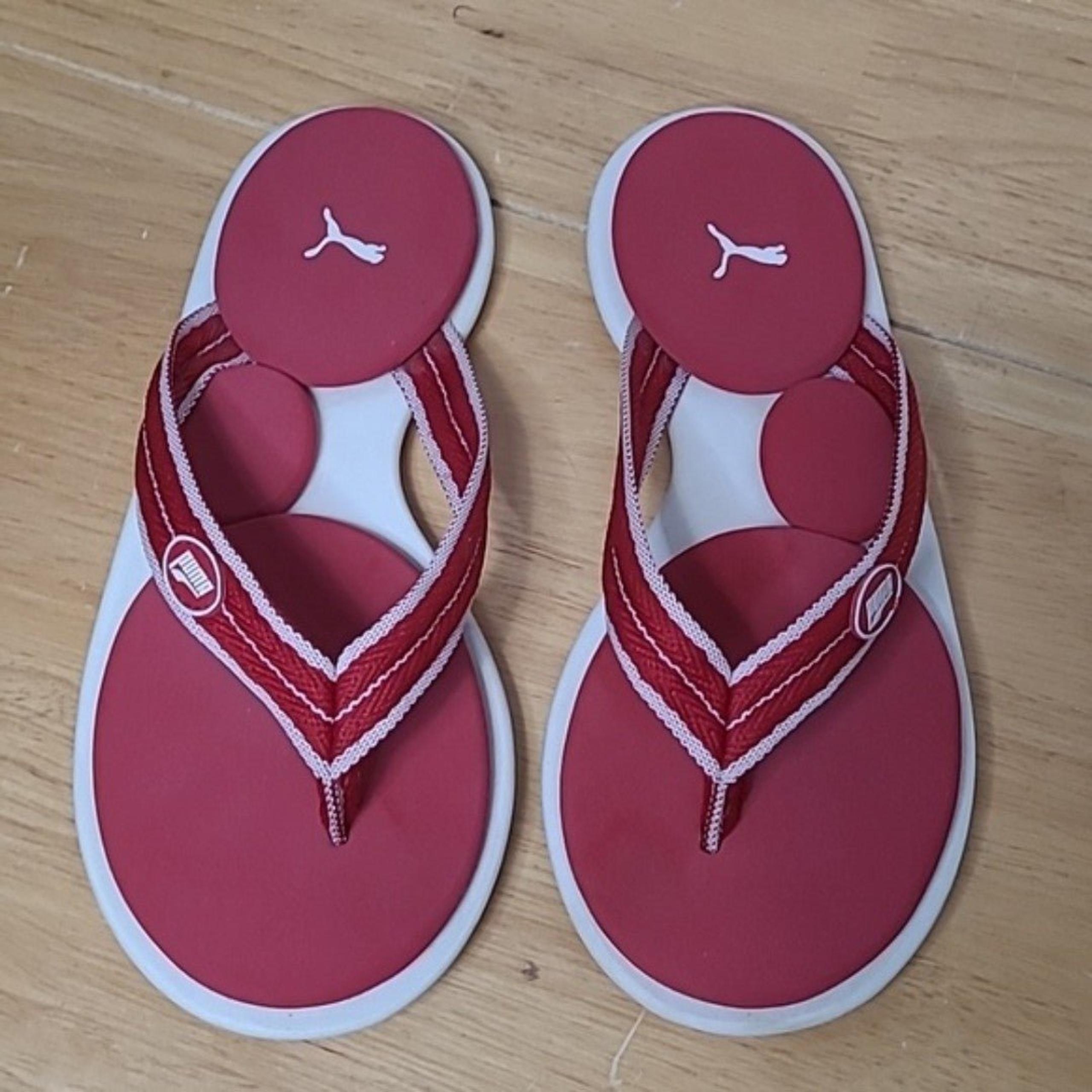 Puma Foam Core Flip Flops Red white 6