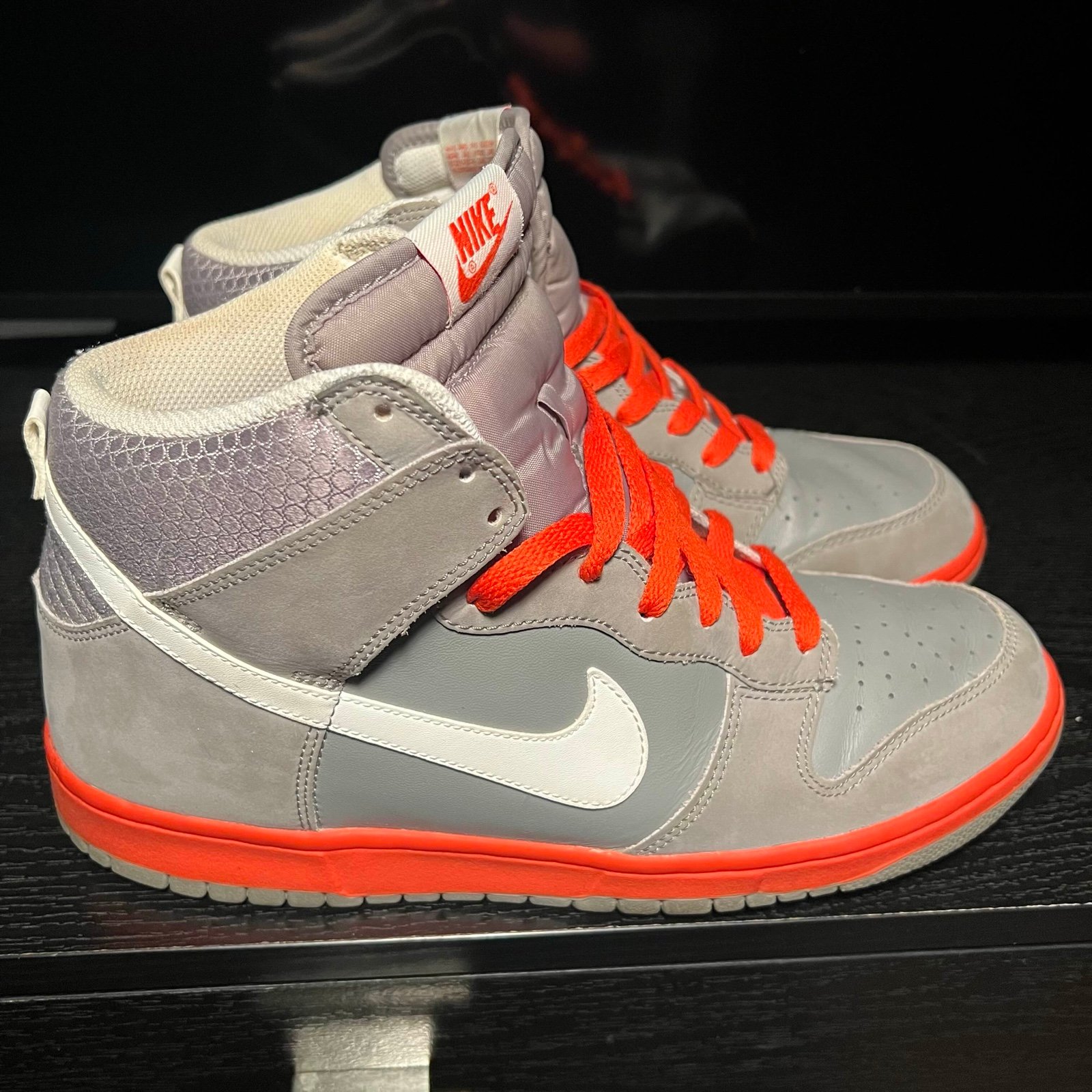 Nike Dunk High Light Charcoal Team Orange Size 10
