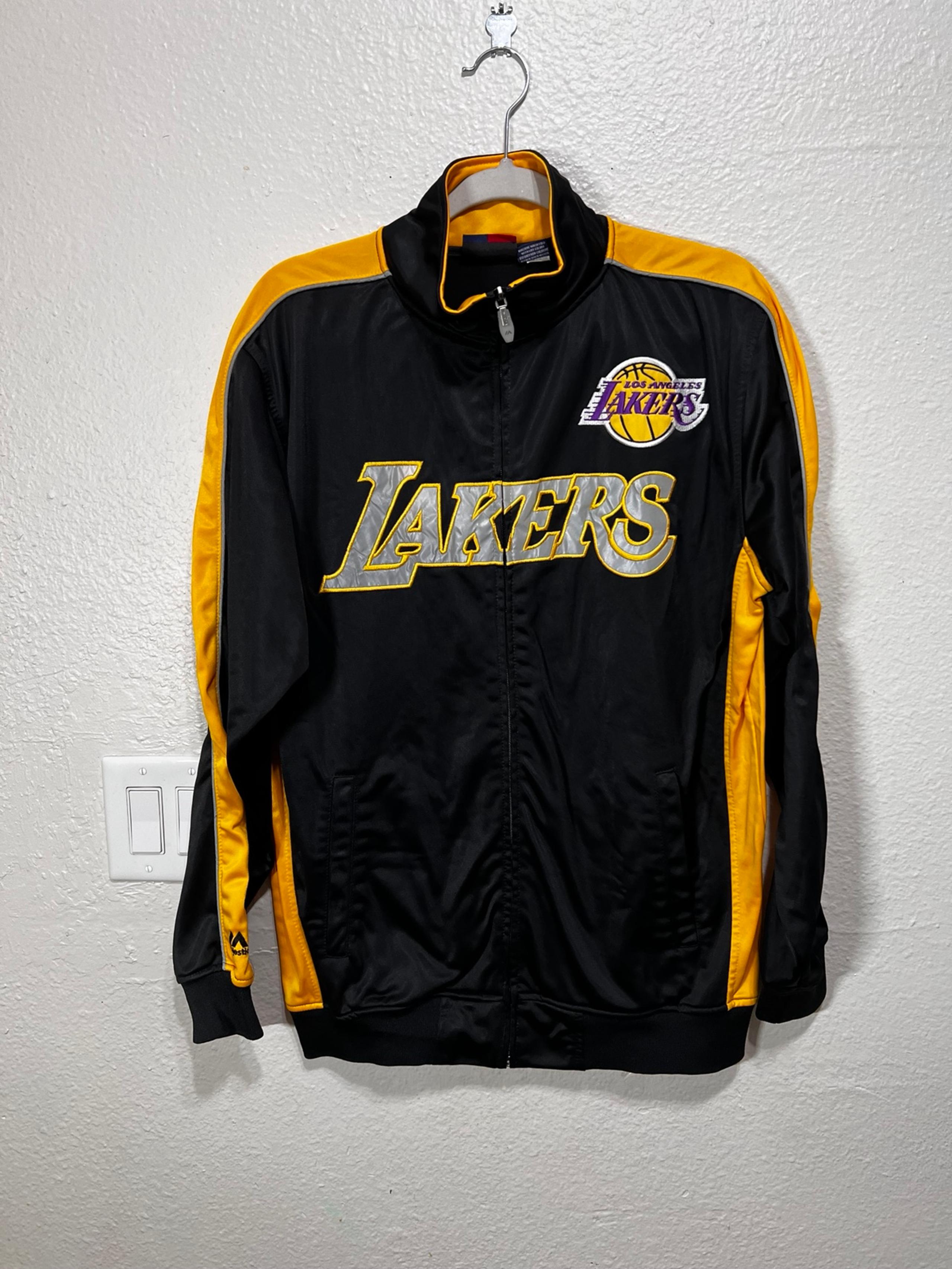 Vintage Majestic Zip Los Angeles Lakers Men’s Jacket Black Size Medium Tall
