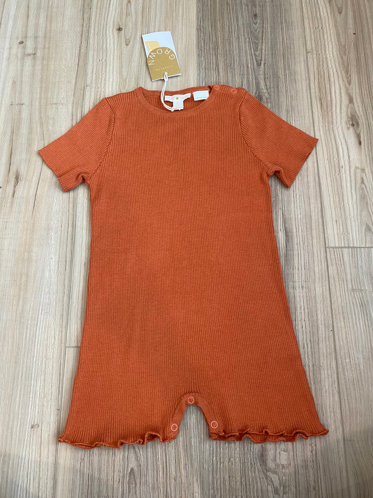 NWT Grown Clothing Organic Rust Romper