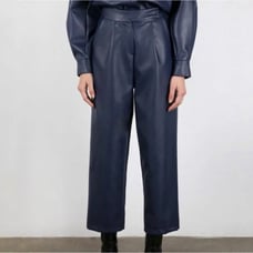 The Frankie Shop Faux Leather Pants in Blue Size Small
