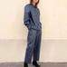 The Frankie Shop Faux Leather Pants in Blue Size Small