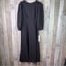 Calvin Klein Size 4 Black 3/4 Button Cuff Sleeve Crewneck Fit & Flare Long Dress