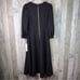 Calvin Klein Size 4 Black 3/4 Button Cuff Sleeve Crewneck Fit & Flare Long Dress