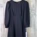 Calvin Klein Size 4 Black 3/4 Button Cuff Sleeve Crewneck Fit & Flare Long Dress