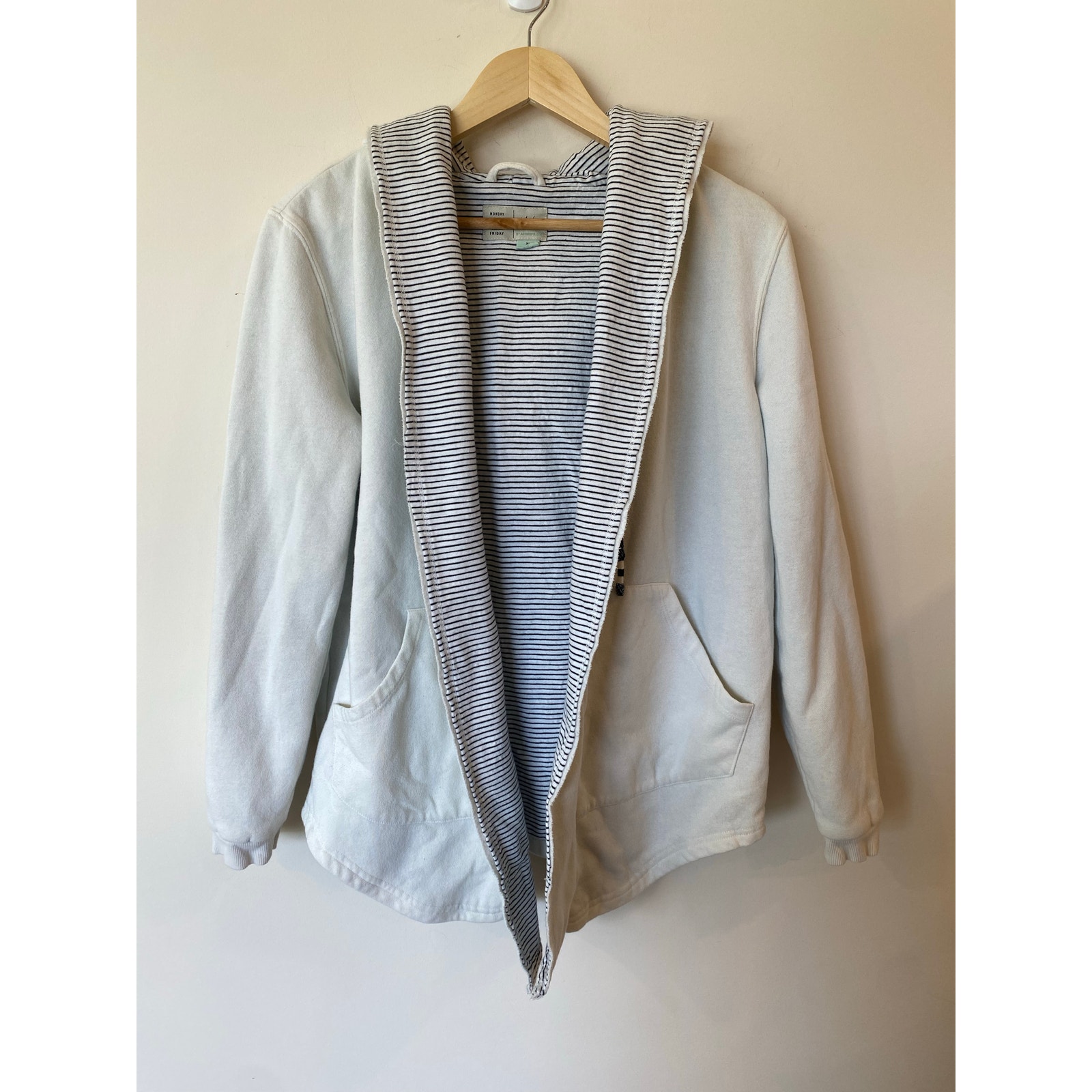 Saturday Sunday By Anthropologie Long Sleeve Full Zip Jacket Cream Women's XS