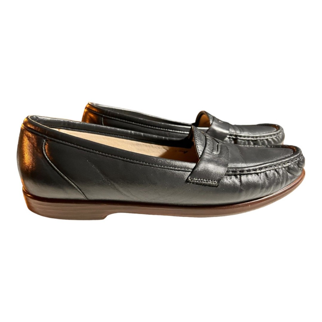 SAS Simplify Slip On Loafer Comfort Shoes Size 11 Black Almond Toe Low Heel