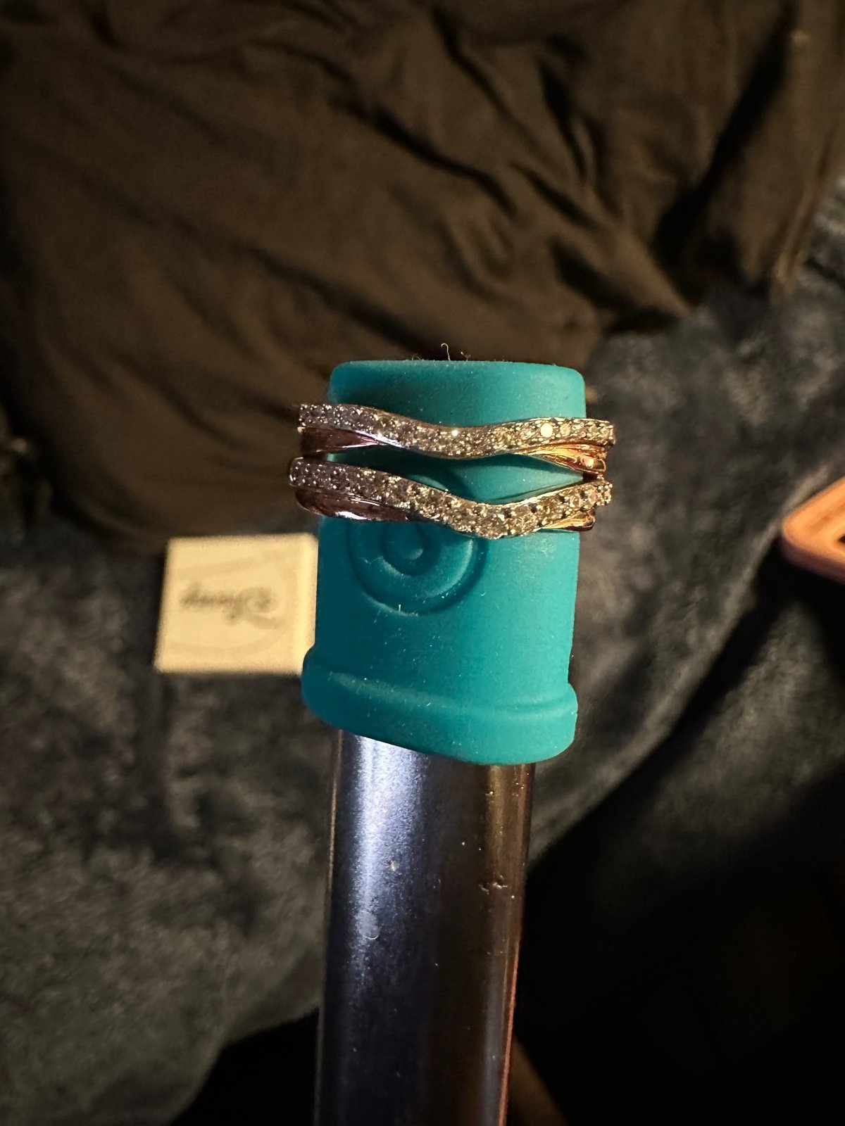 Diamond Contour Ring 1/2 ct tw and a 1/4 Round-cut 14K Rose Gold