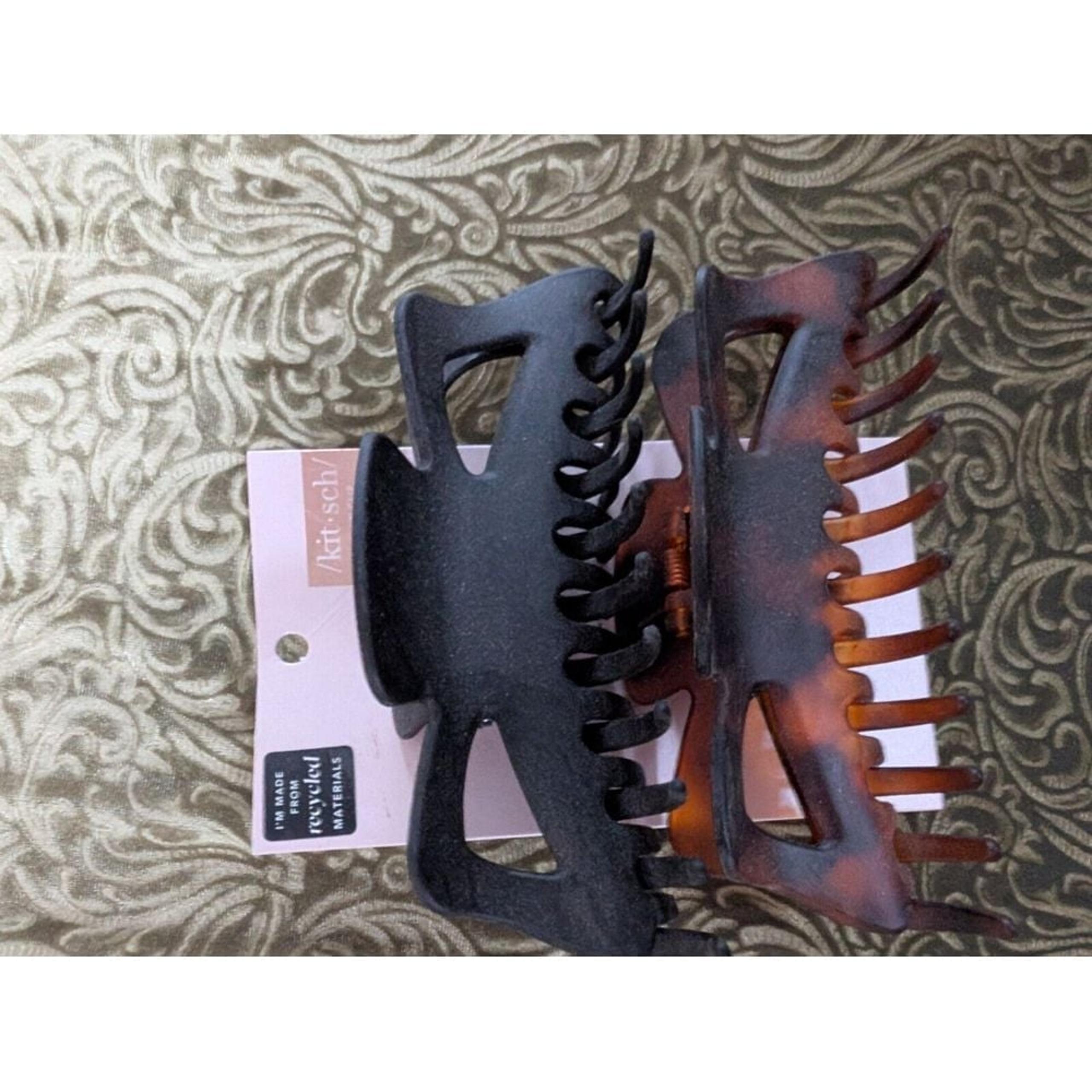 Eco-Friendly Jumbo Open Shape Claw Clips - Black&Brown, 6in