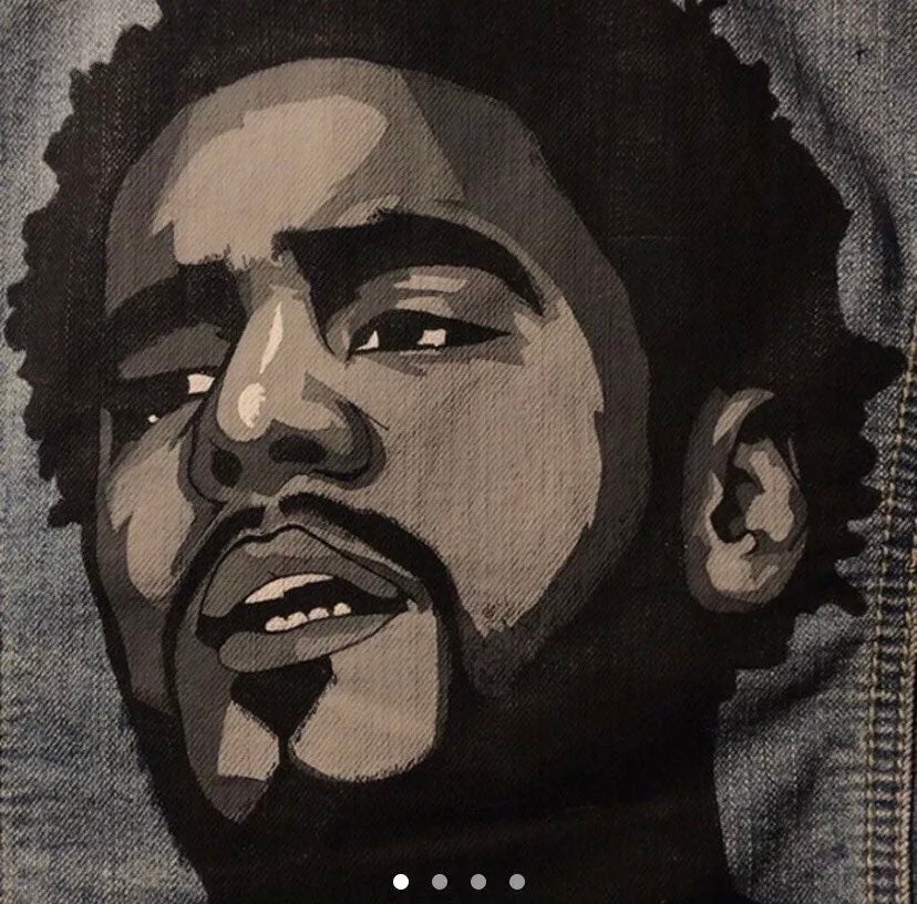 Hand Painted J Cole Jean Jacket :)