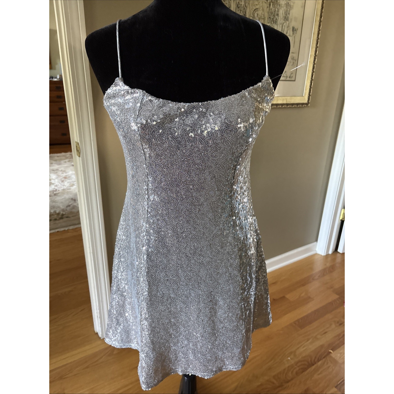 Urban Outfitters Gretta Sequin Slip Mini Dress Sz L New Tags $69