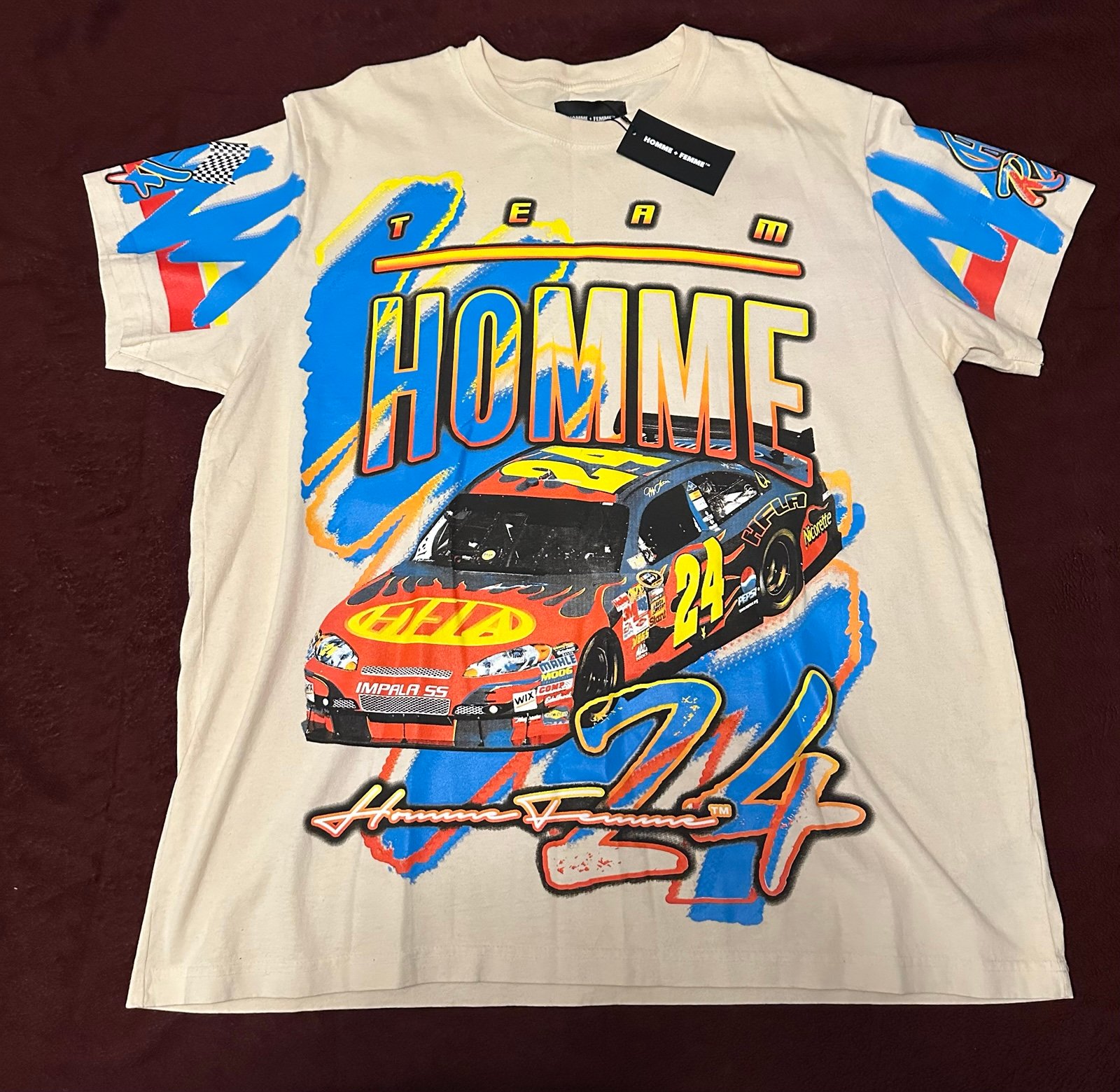 Homme Femme NASCAR Crew Only Shirt 2XL