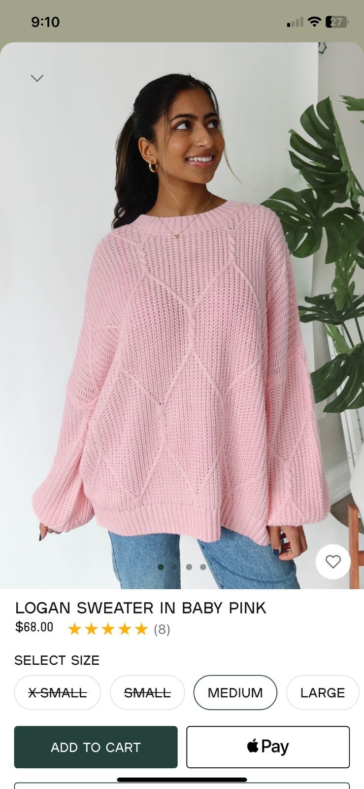 Grey Bandit Logan Sweater In Baby Pink