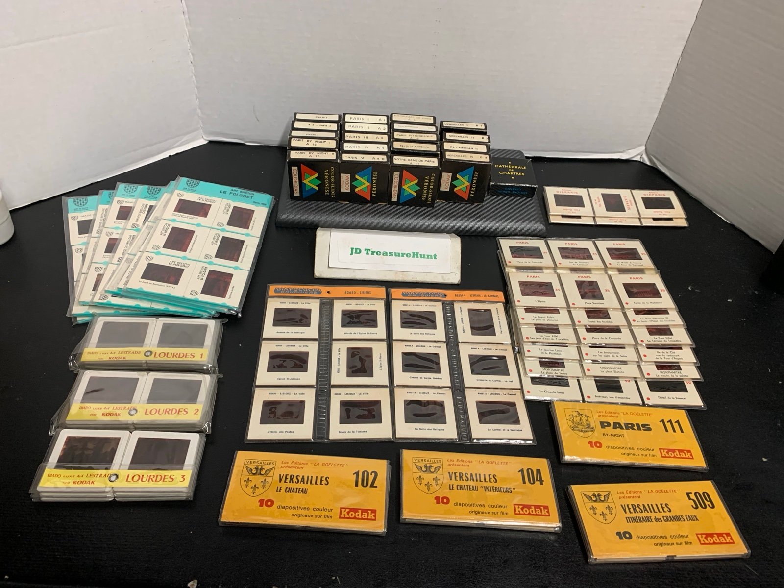 Huge Amazing Lot Of Vintage Slides W/ A Paris-Versailles-Chartres Theme