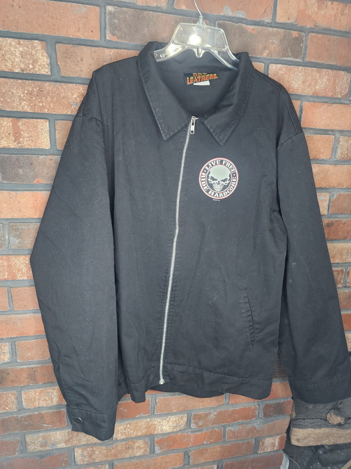 Hot leathers live free ride hardcore zip up Jacket jean jacket