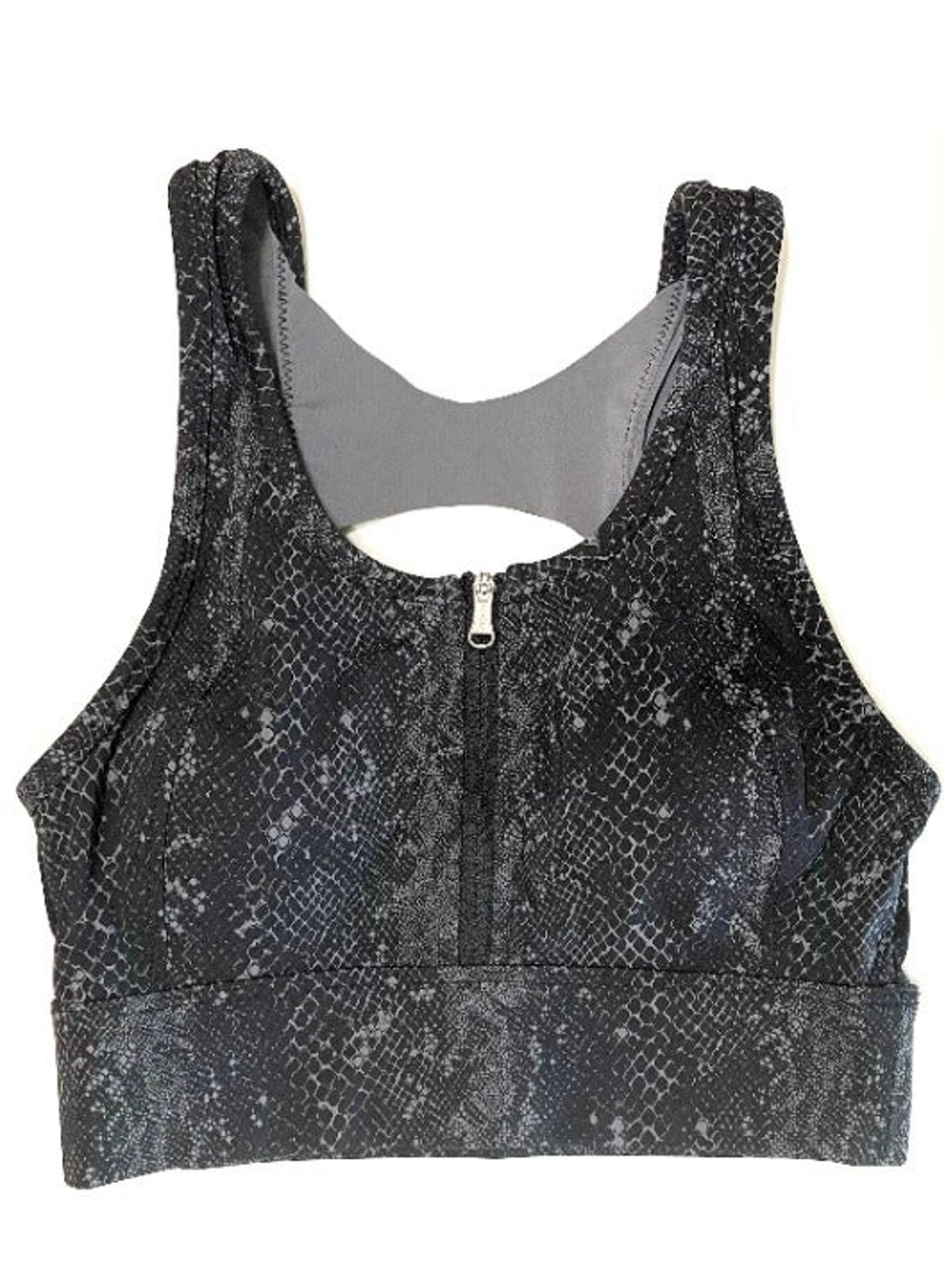 Women's Varley Black Viper Fay Front Zip Sports Bra- Size XXS