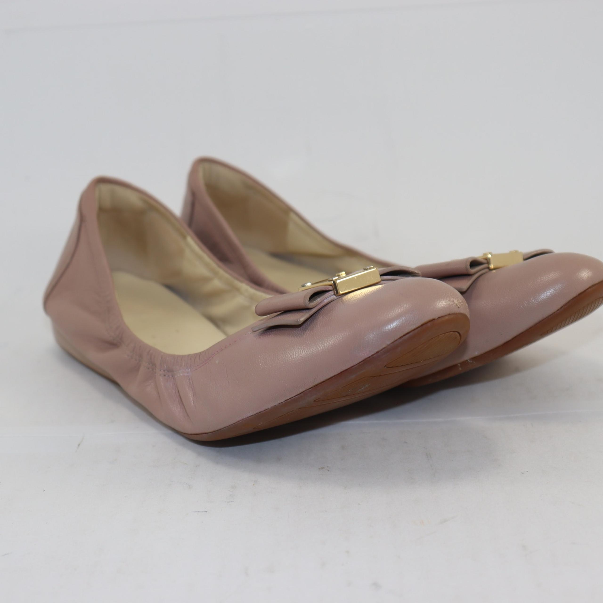 Cole Haan Bow Ballet Flats Blush Pink Leather Size 9.5 Women’s