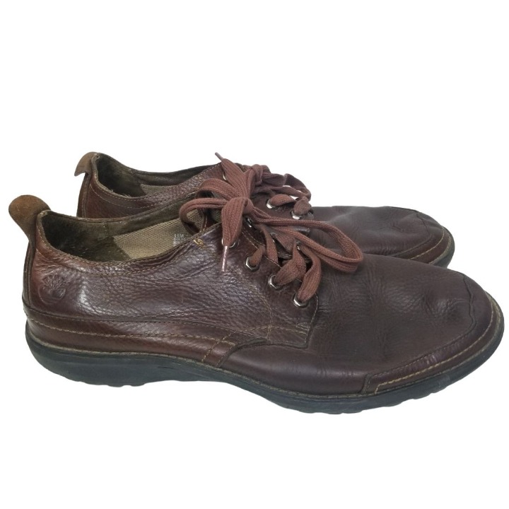 Timberland Mens 11M Brown Leather Lace Up Waterproof Stormbuck Oxford Shoes