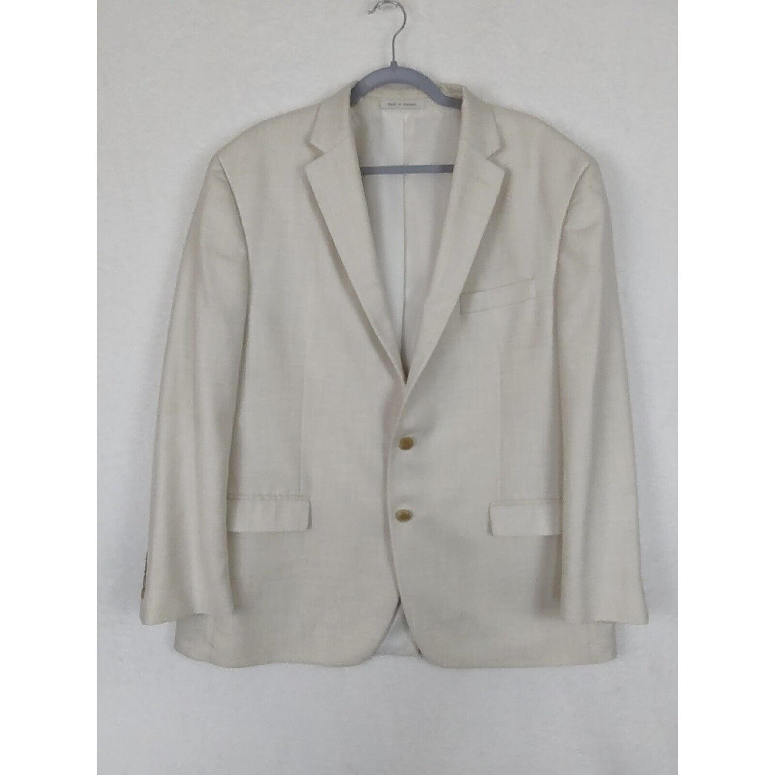Chaps Blazer Mens 46 Regular Cream Sport Coat Suit Jacket Formal