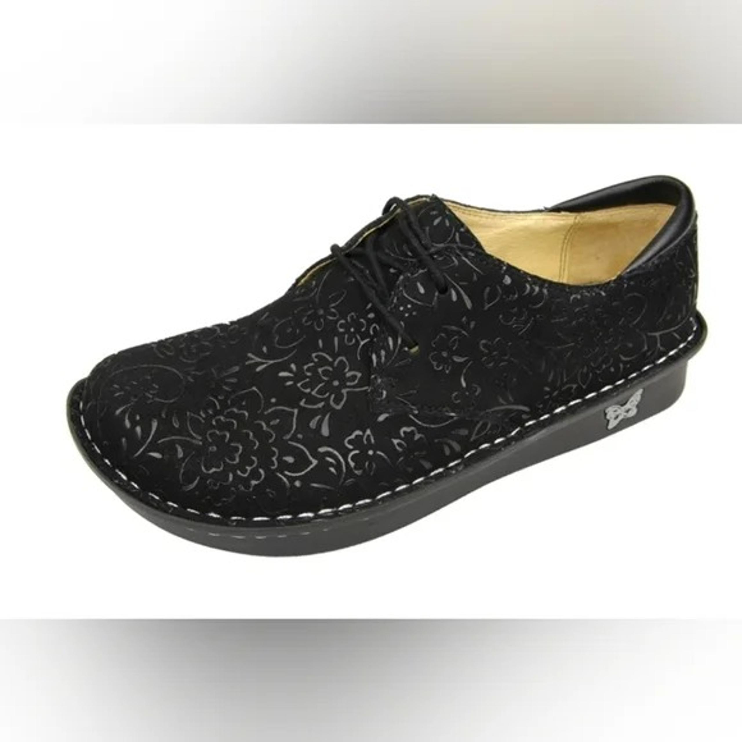 Alegria Bree Black Sprigs Oxford Shoes