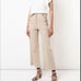 Derek Lam 10 Crosby Bristol Wide Culotte Button Crop Khaki Pant Sz 8