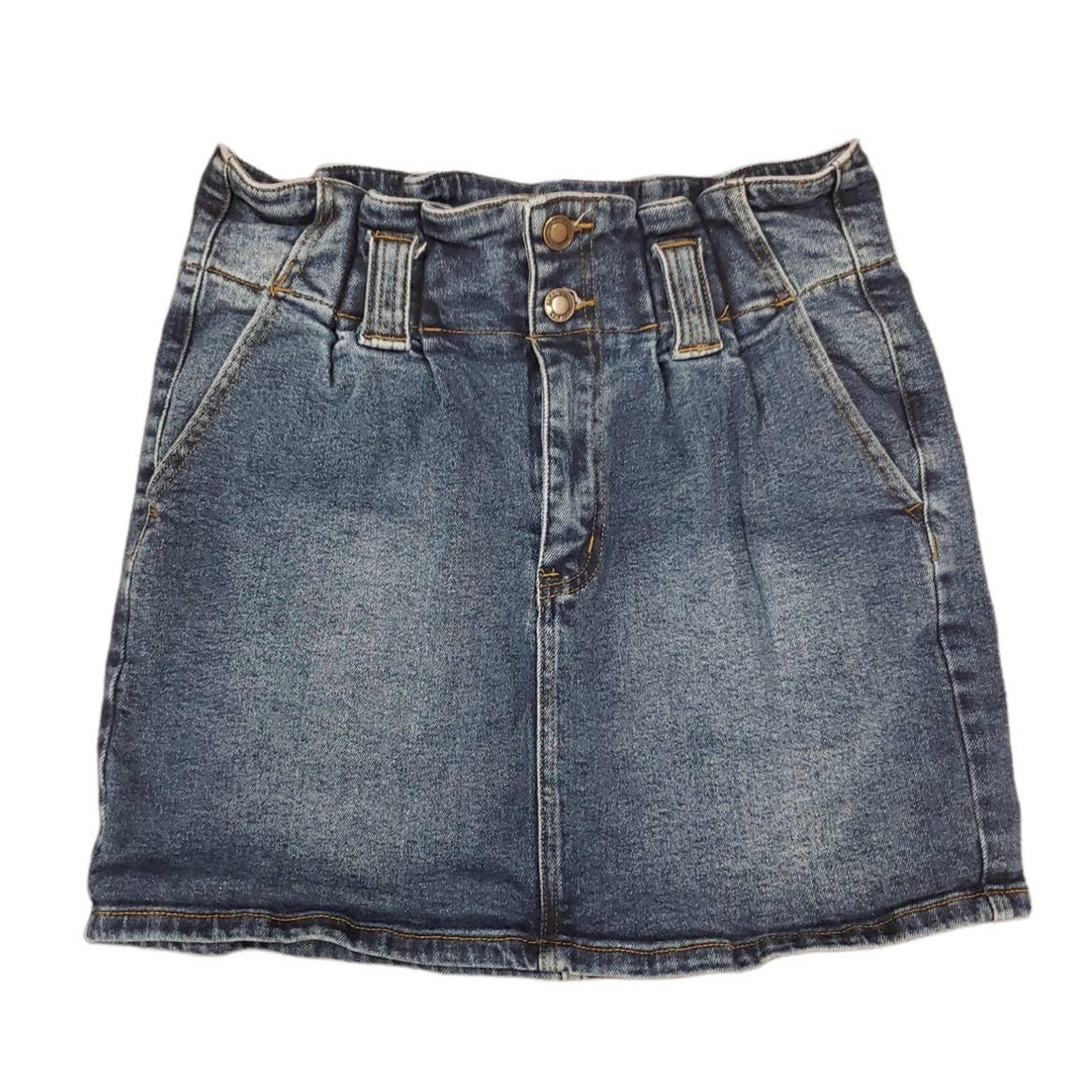 Angel Kiss Denim Collection Dark Washed Blue Jean Stretch  Mini Skirt