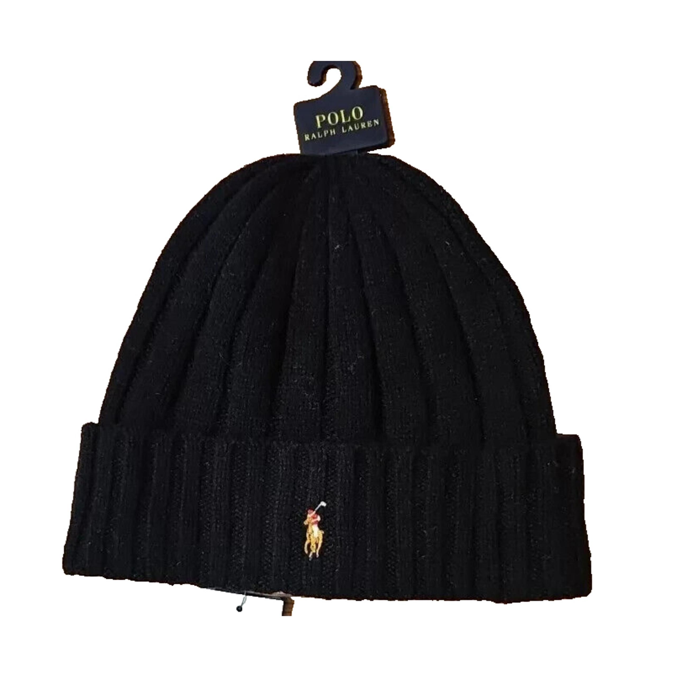 Polo Ralph Lauren Men's Skull Cap Beanie Winter Hat BLACK OSFA NWT $59