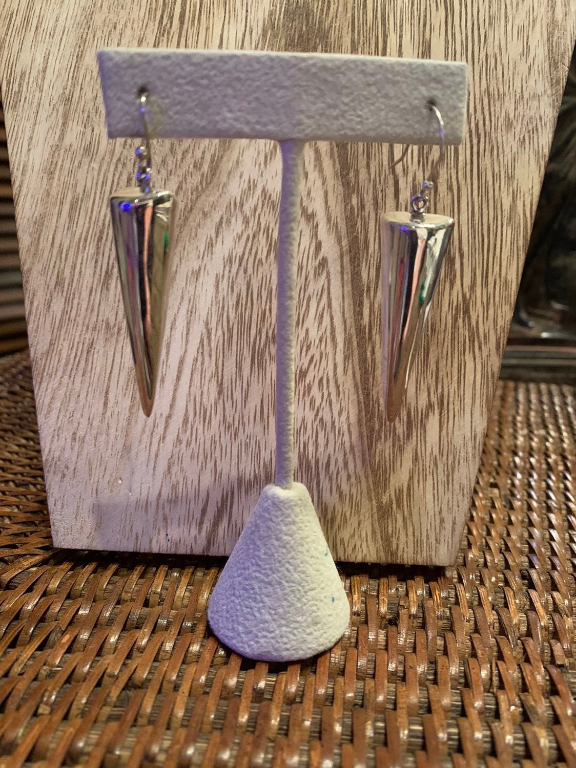 Sterling Silver Cone Teardrop Earrings