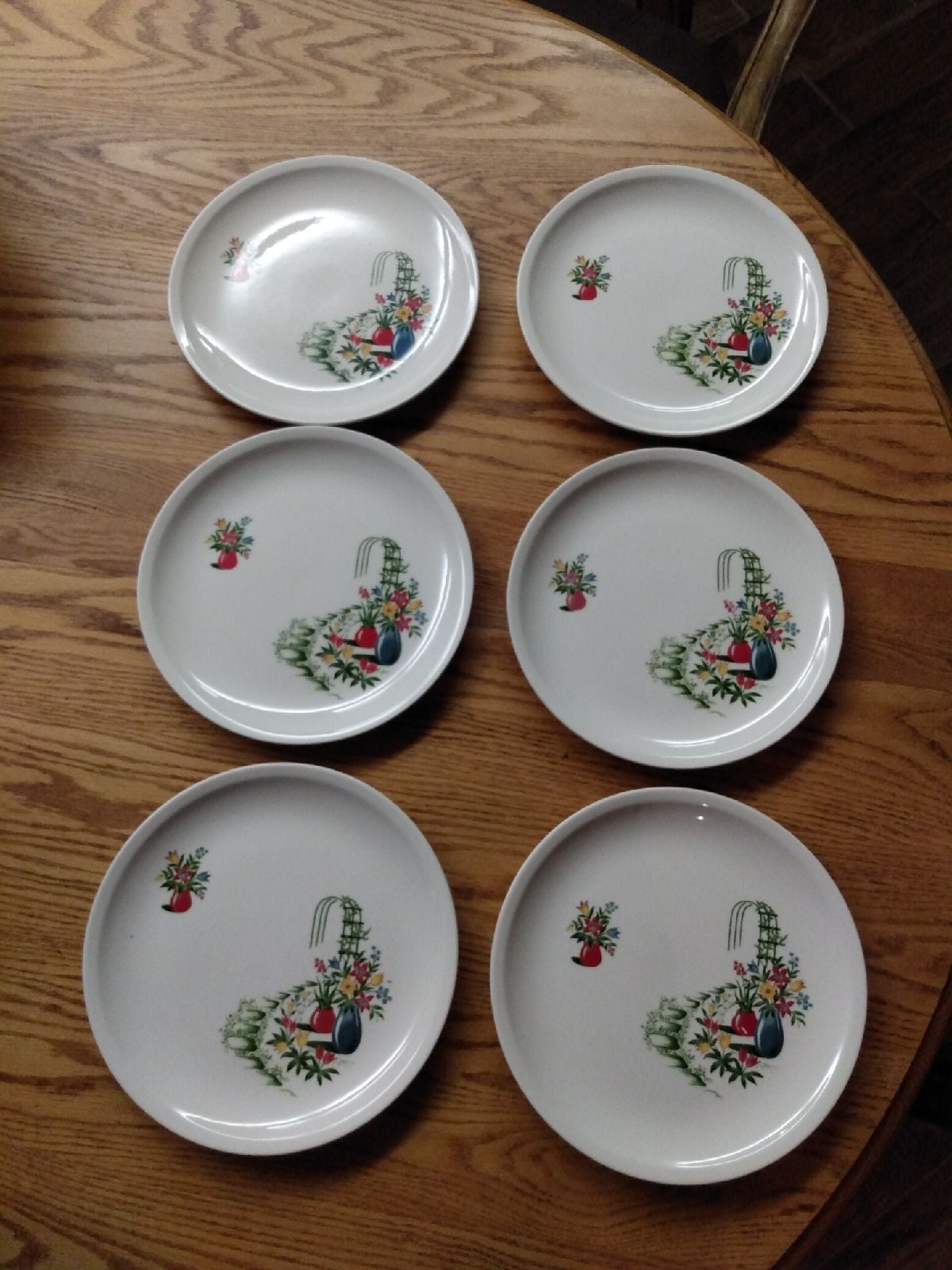 6-RARE Vintage Trellis Pattern Paden City Pottery Co. Dinner Plates