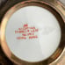 RARE Porcelain & Brass Nicotina Tobacco Leaf 6” Asian Red Phoenix Bowl W Handle