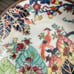 RARE Porcelain & Brass Nicotina Tobacco Leaf 6” Asian Red Phoenix Bowl W Handle
