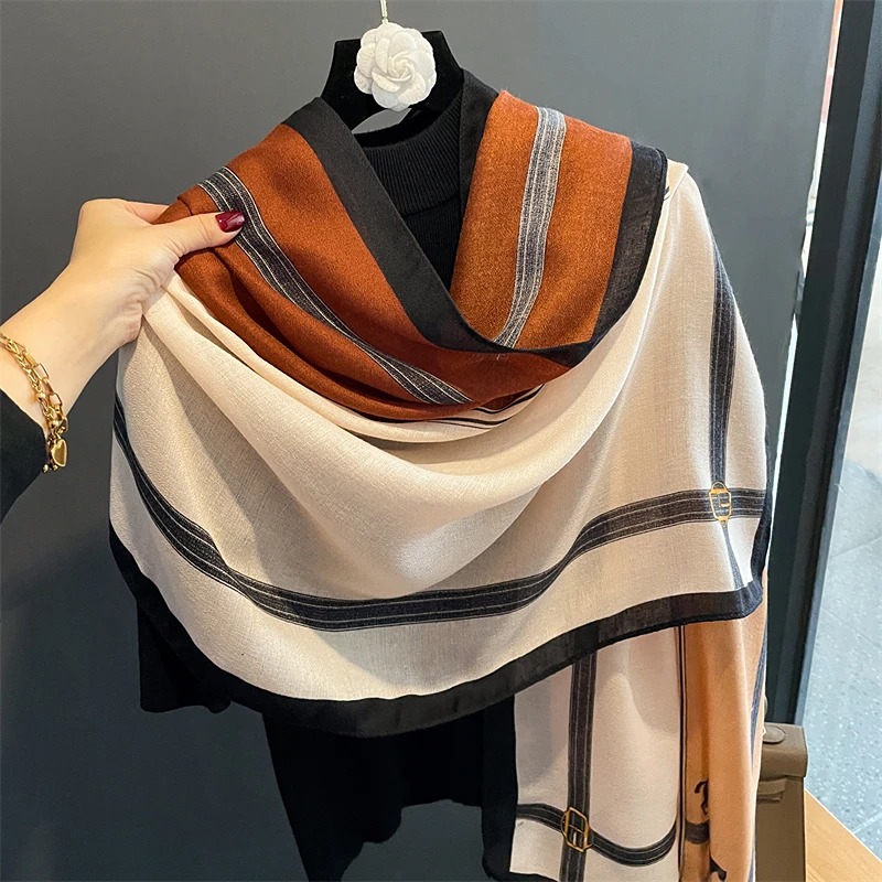 Winter Women Scarf Beach Horse Shawl Cotton Lady Fashion Chain Scarves Bandana P