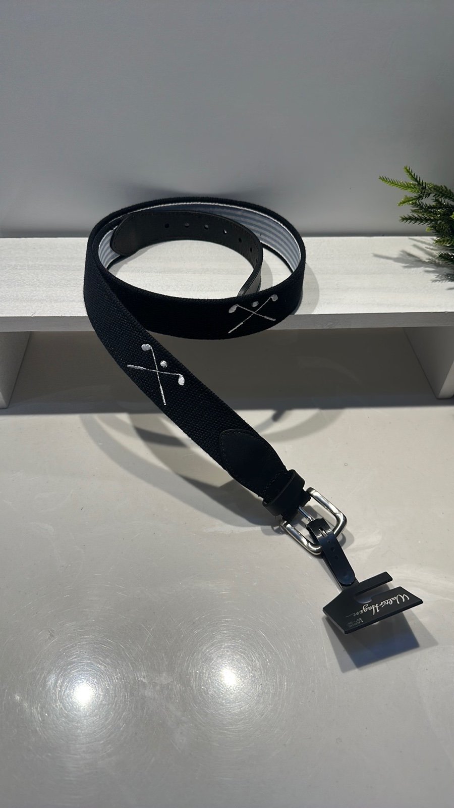 Walter Hagen Black Canvas Golf Club Belt